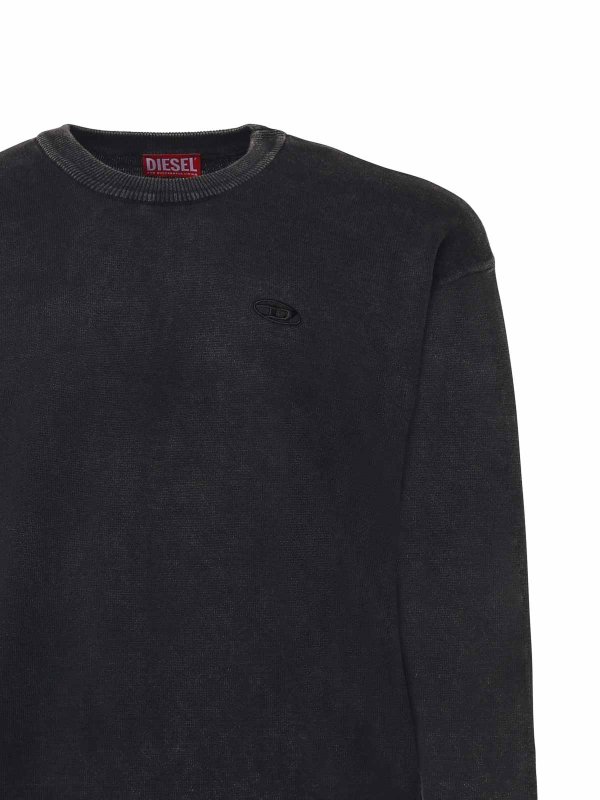 DIESEL: Strickpullover mit Rundhalsausschnitt online - Rundhalspullover - Grau