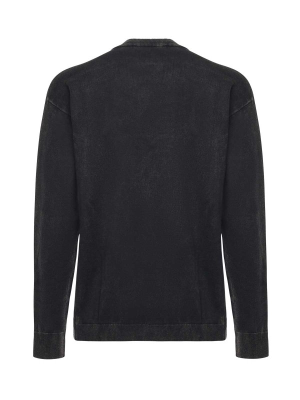 The Best Shops DIESEL: Strickpullover mit Rundhalsausschnitt - Rundhalspullover - Grau