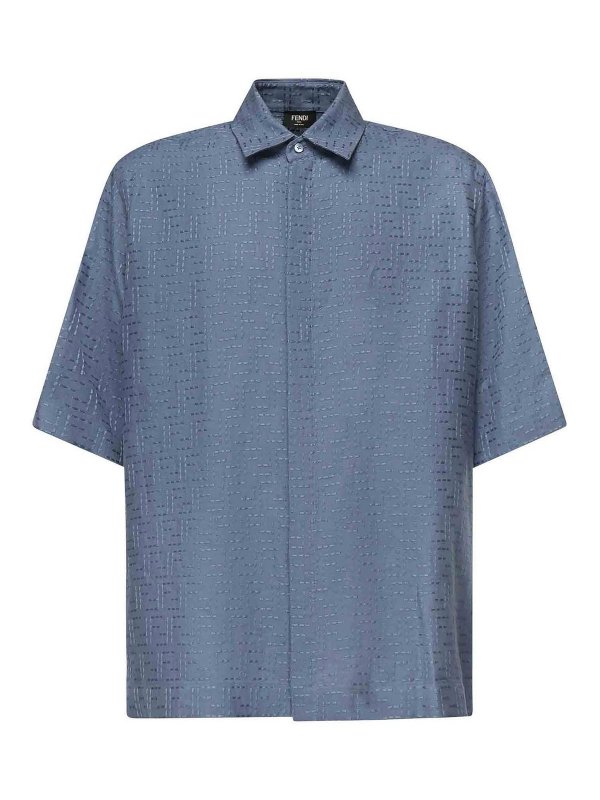FENDI: shirts - Linen Ff Jacquard Shirt