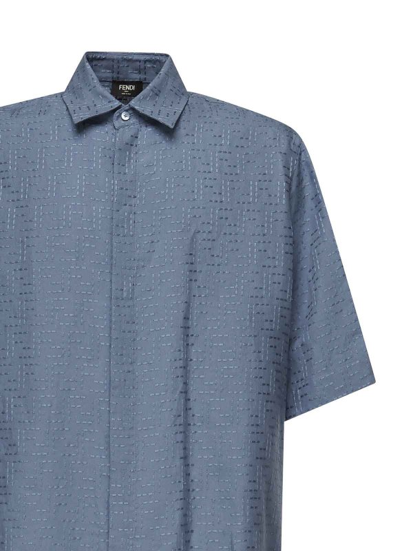 FENDI: shirts online - Linen Ff Jacquard Shirt