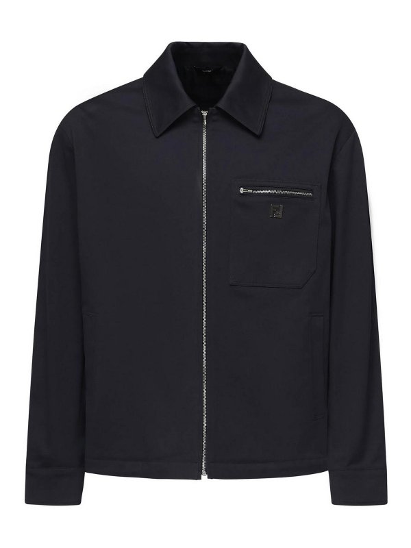 FENDI: shirts - Gabardine Blouson With Logo