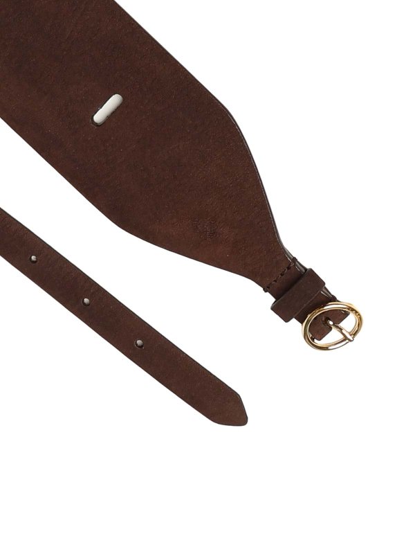 Alaïa: belts online - Wide Double Suede Belt