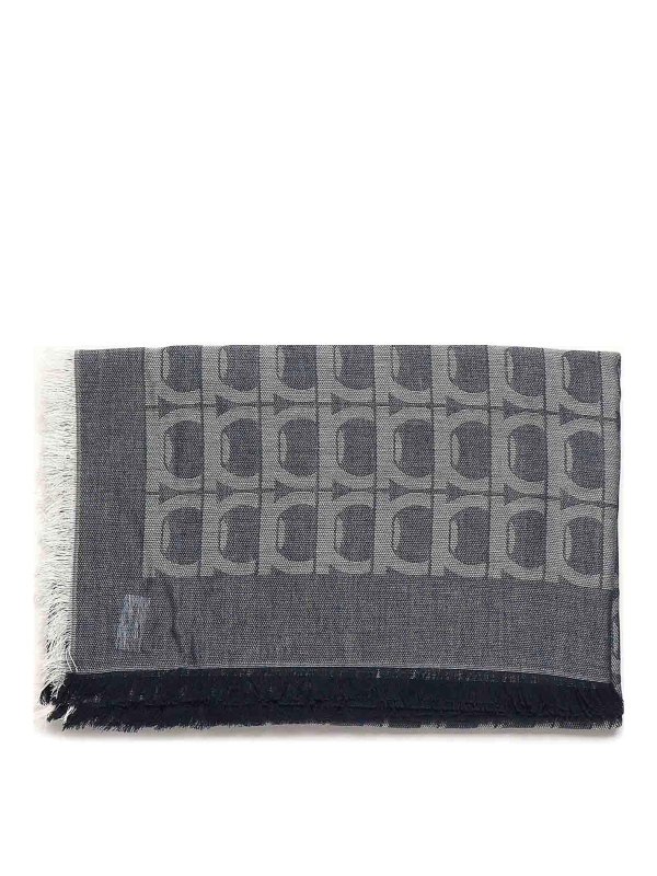 FERRAGAMO: Bufandas y pañuelos - Bufanda - Gris