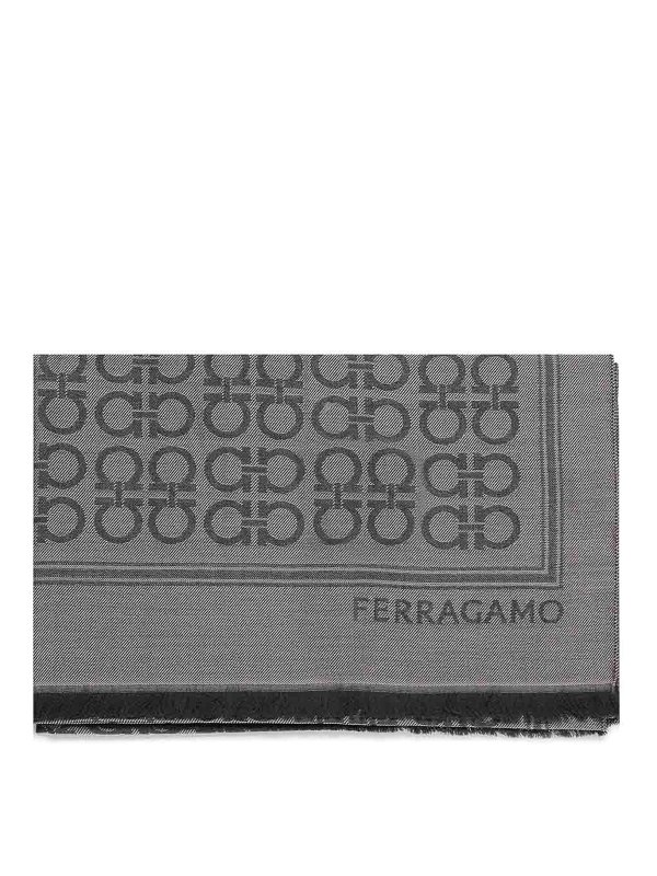 FERRAGAMO: scarves - Gancini Square Stole
