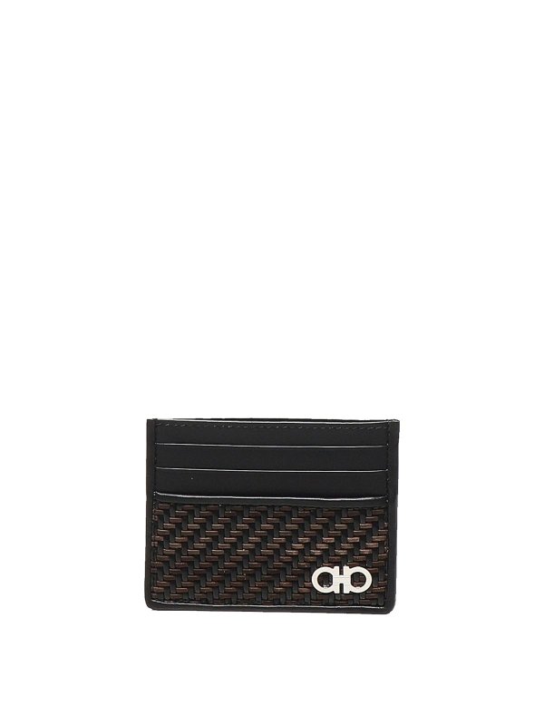 FERRAGAMO: wallets & purses - Card Holder With Woven