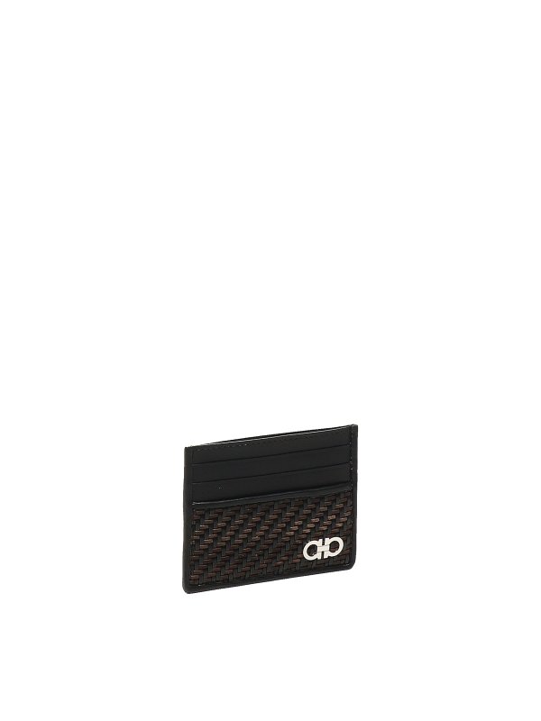 FERRAGAMO: wallets & purses online - Card Holder With Woven
