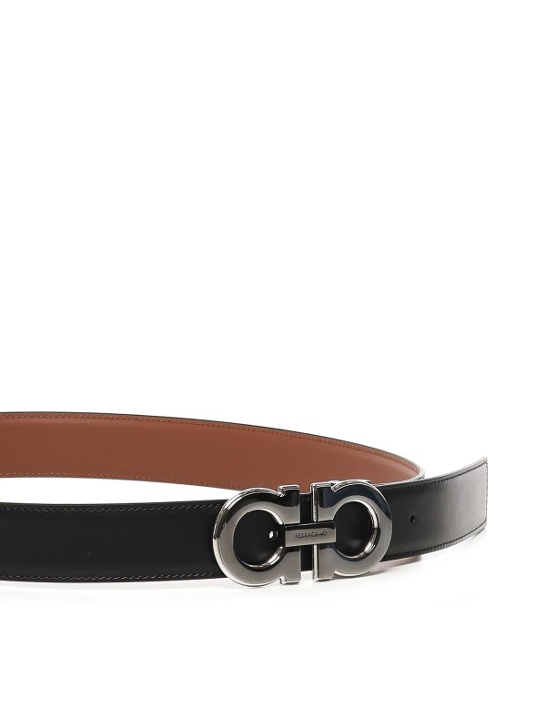 FERRAGAMO: cinture online - Reversible Gancini Belt