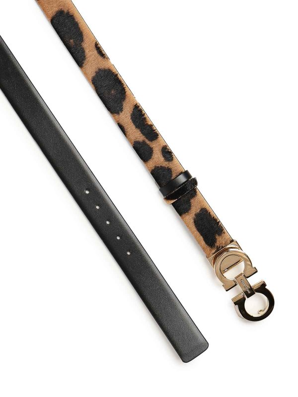The Best Shops FERRAGAMO: belts - Animal Print Gancini Belt