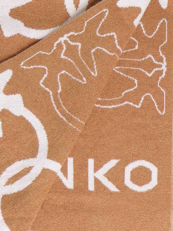 The Best Shops Pinko: scarves - Scarf With Jacquard Love Birds Logo