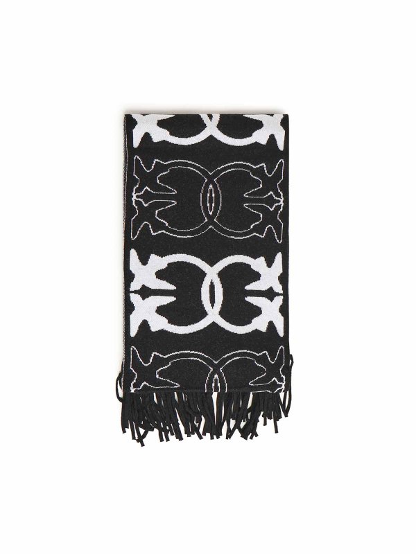 Pinko: scarves online - Scarf With Jacquard Love Birds Logo