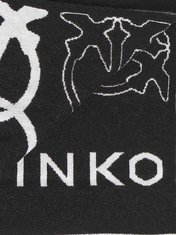 The Best Shops Pinko: scarves - Scarf With Jacquard Love Birds Logo