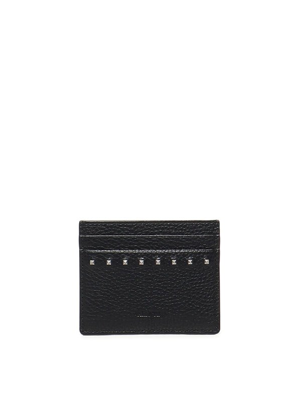VALENTINO GARAVANI: wallets & purses - Rockstud Leather Card Holder