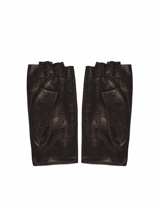 VALENTINO GARAVANI: gloves online - Leather Gloves With Logo