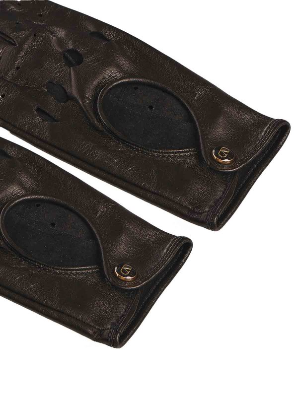 The Best Shops VALENTINO GARAVANI: gloves - Leather Gloves With Logo