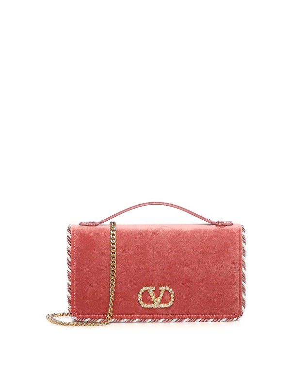 VALENTINO GARAVANI: wallets & purses - Vlogo Signature Velvet Chain Wallet