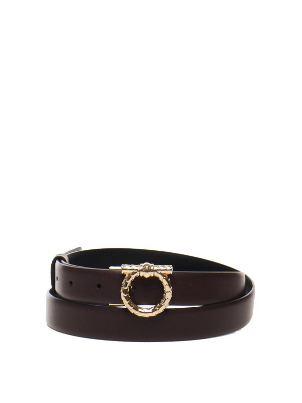 FERRAGAMO: belts - Leather Gancini Belt