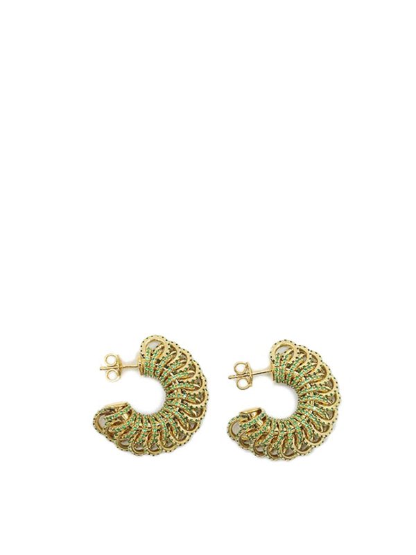 BOTTEGA VENETA: Earrings online - Gold-Plated Silver Earrings And Crystals