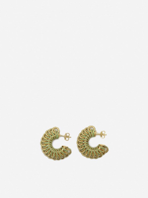 The Best Shops BOTTEGA VENETA: Earrings - Gold-Plated Silver Earrings And Crystals