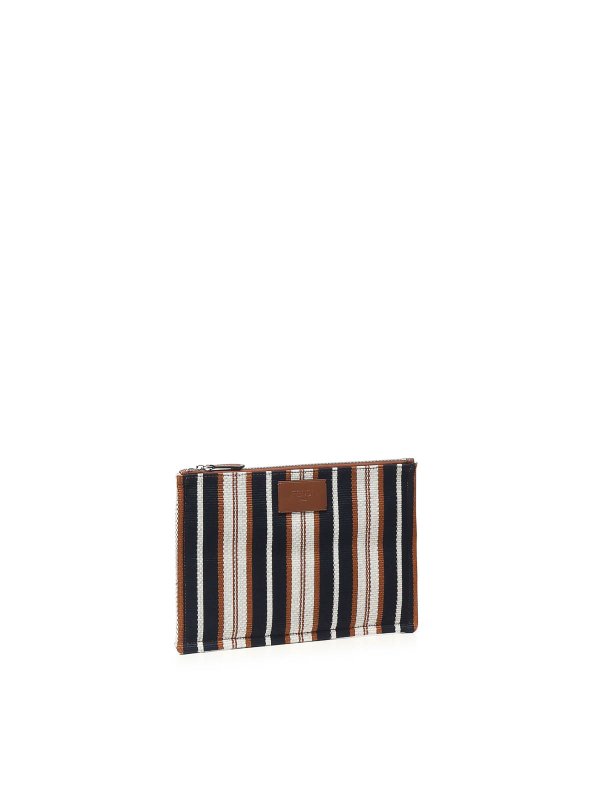 FENDI: clutches online - Signature Striped Medium Flat Clutch