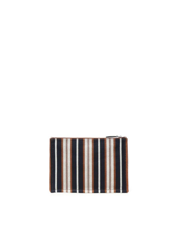 The Best Shops FENDI: clutches - Signature Striped Medium Flat Clutch