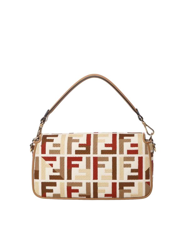 The Best Shops FENDI: cross body bags - Ff Jacquard Canvas Baguette Bag