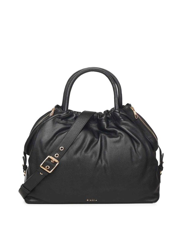 BIASIA: totes bags - Leather Bag With Logo
