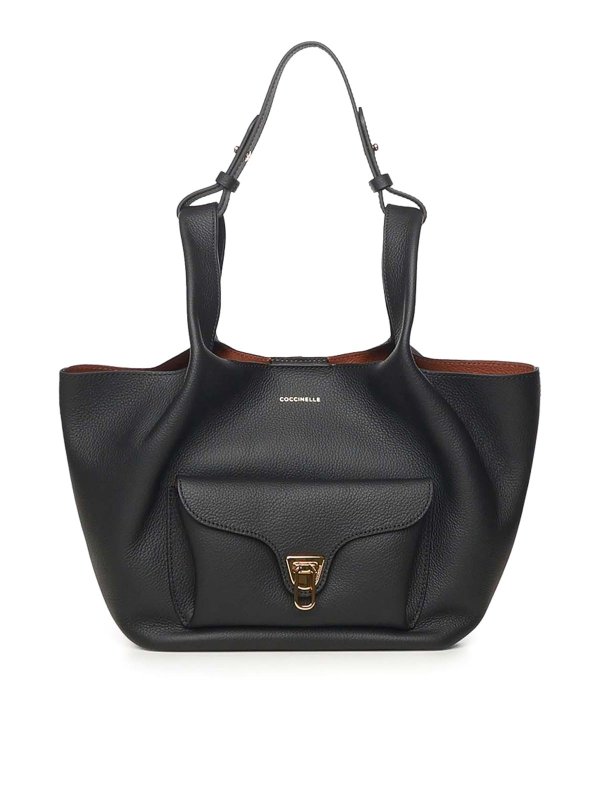 COCCINELLE: totes bags - Beat Small Leather Shopping Bag