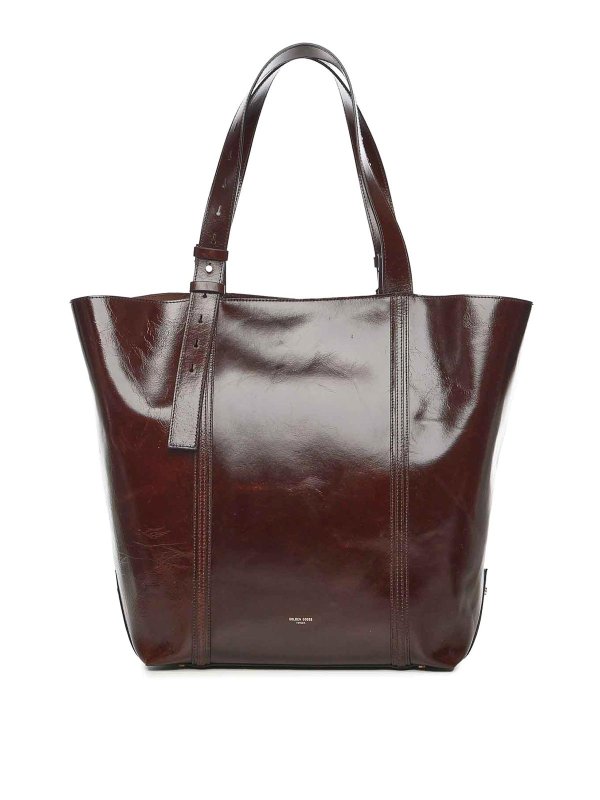 GOLDEN GOOSE: トートバッグ - トートバッグ - ダークブラウン