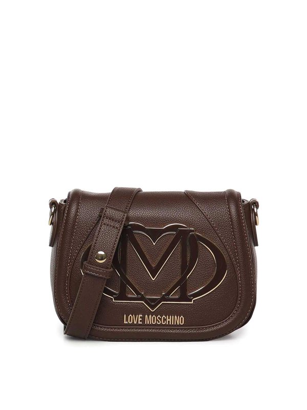 LOVE MOSCHINO: Bolsos de hombro - Bolsa De Hombro - Marrón Oscuro