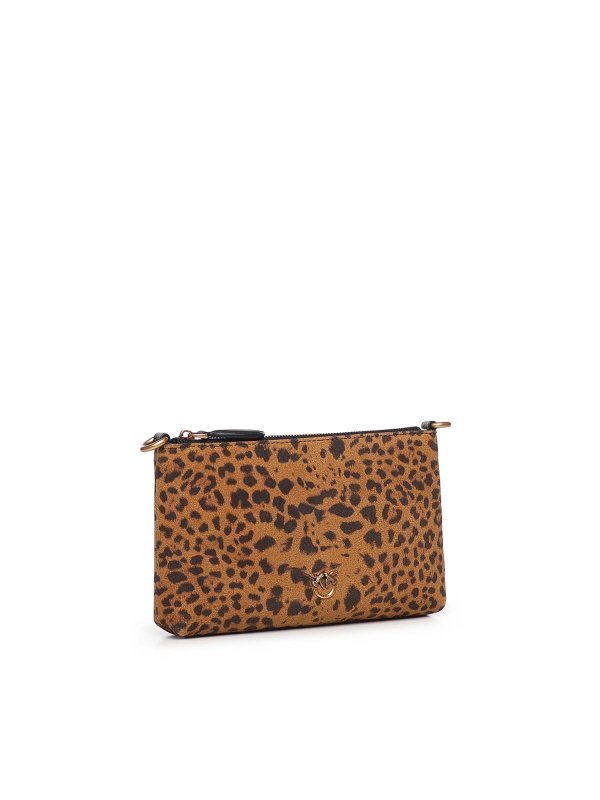 Pinko: cross body bags online - Small Leopard Suede Crossbody Bag