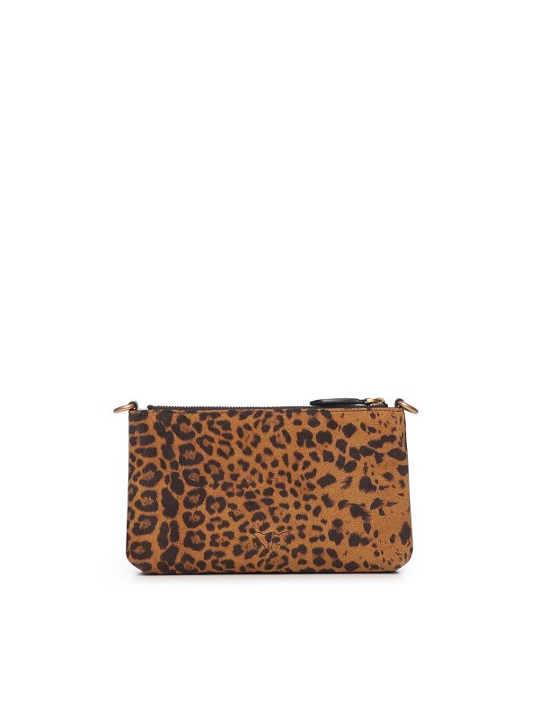 The Best Shops Pinko: cross body bags - Small Leopard Suede Crossbody Bag