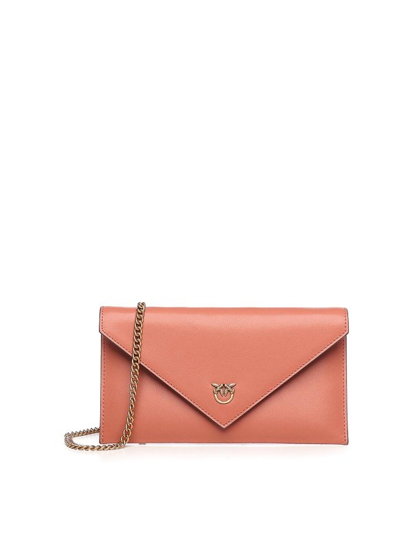 Pinko: clutches - Leather Pouch With Love Birds Logo