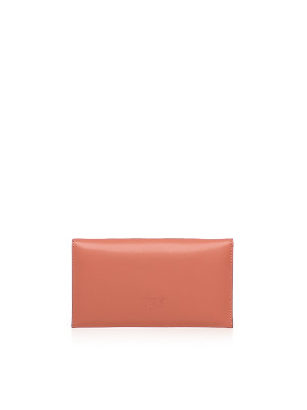 The Best Shops Pinko: clutches - Leather Pouch With Love Birds Logo