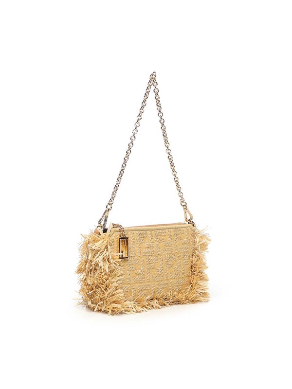 FENDI: clutches online - Ff Jacquard Baguette Pouch
