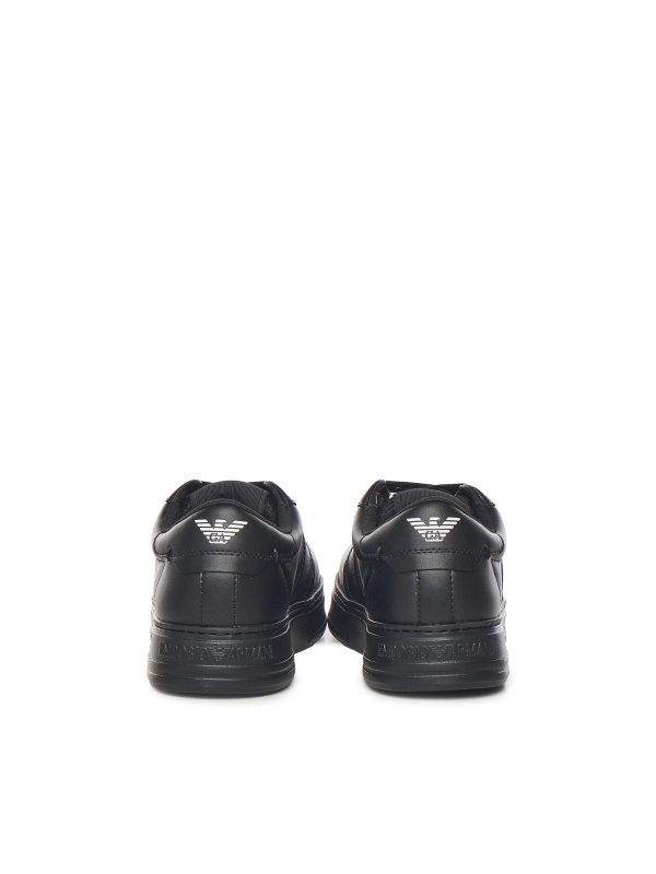 The Best Shops EMPORIO ARMANI: trainers - Leather Sneaker With Contrasting Band