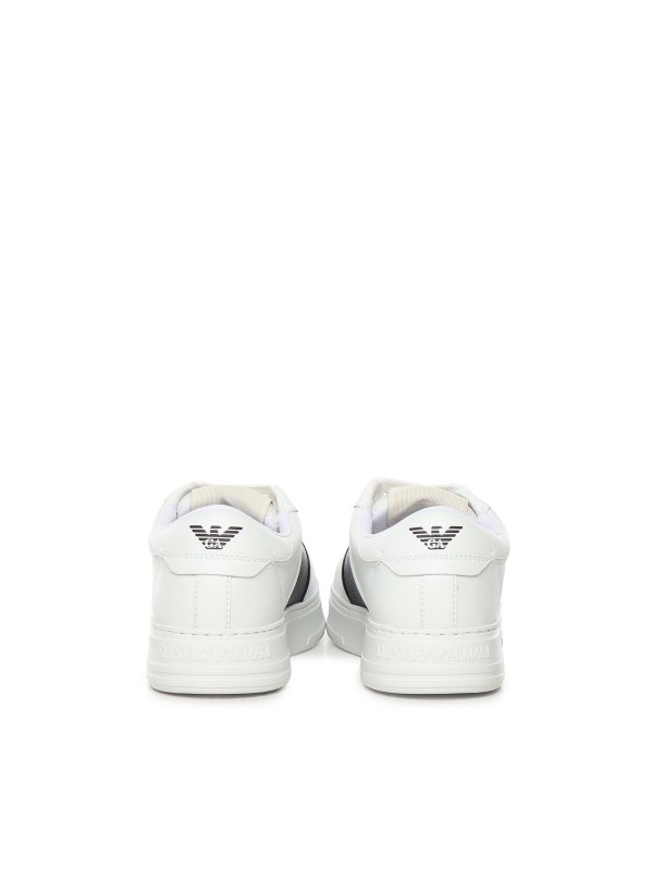 The Best Shops EMPORIO ARMANI: trainers - Leather Sneaker With Contrasting Band