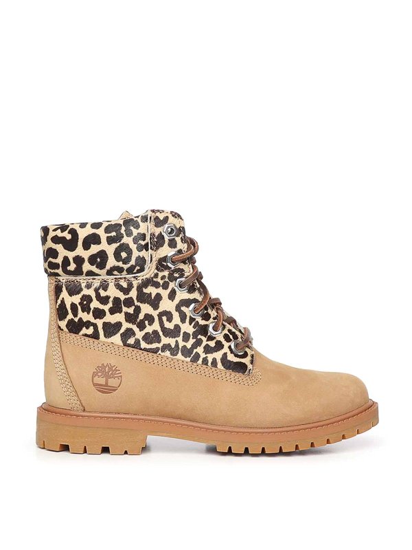 TIMBERLAND: tronchetti - Stivaletti premium leopardati da 6 pollici