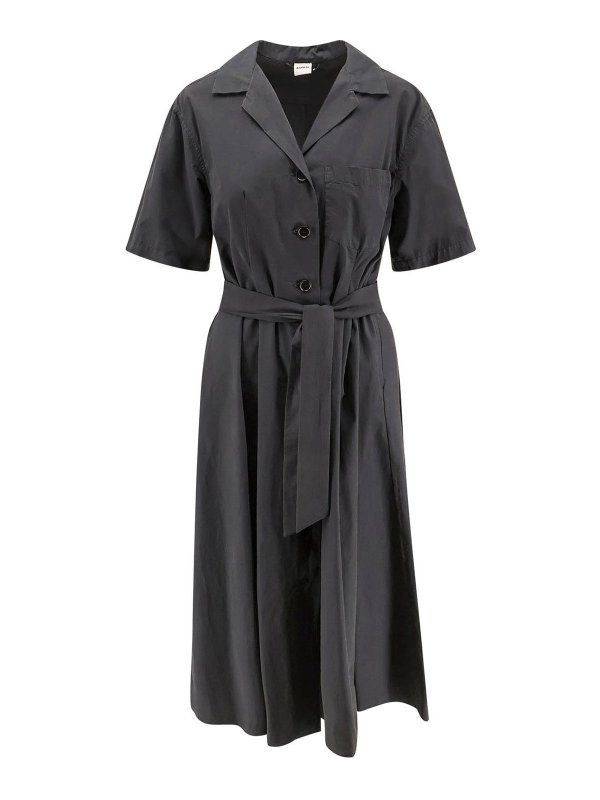 ASPESI: knee length dresses - Cotton Midi Shirt Dress