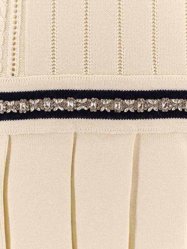 The Best Shops GOLDEN GOOSE: knee length dresses - Organic Cotton Dress With Crystal Decoration