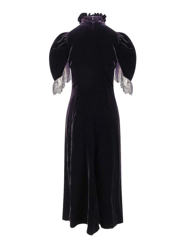 ALEXANDER MCQUEEN: knee length dresses online - Velvet dress with silk lining