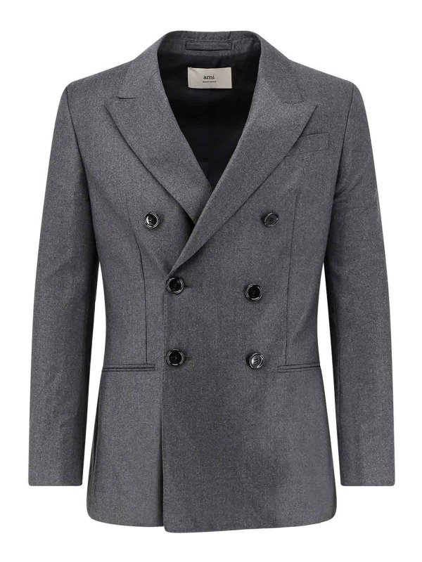 AMI PARIS: giacche blazer - Blazer Doppiopetto In Lana Vergine