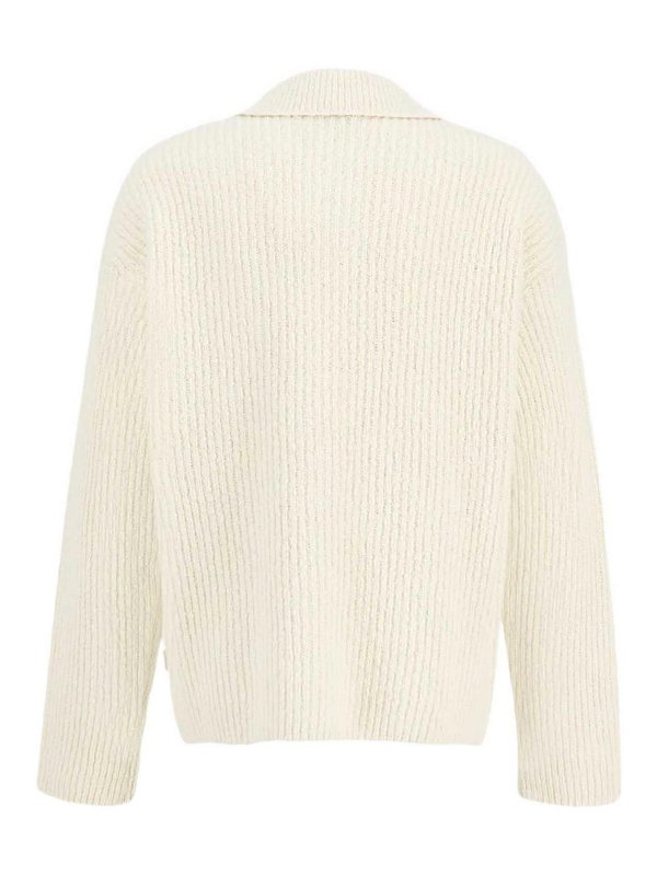 AMI PARIS: cardigans online - Ribbed wool and cotton cardigan