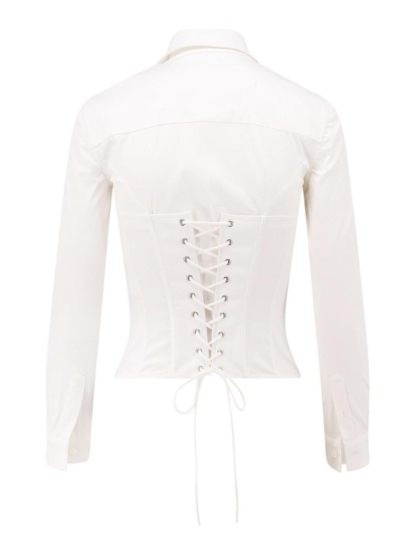 BALENCIAGA: casual jackets online - Cotton Blend Corset Shirt