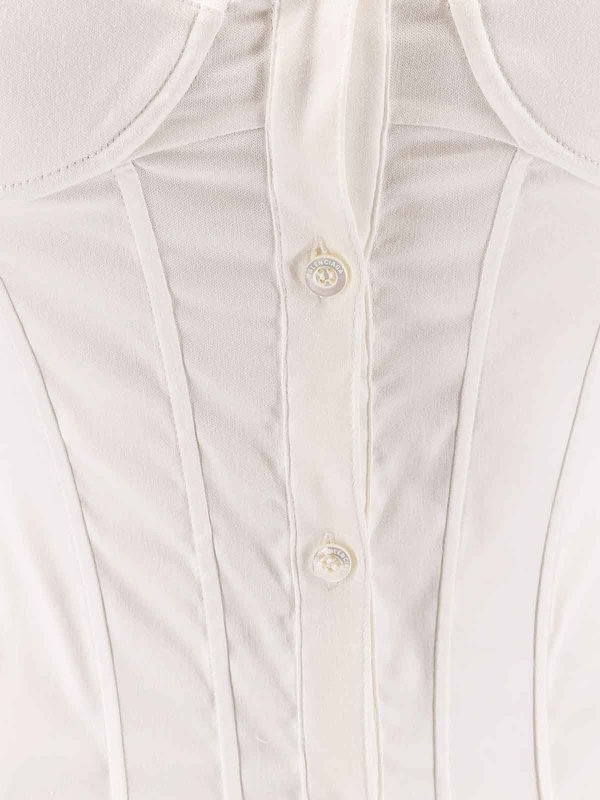 The Best Shops BALENCIAGA: casual jackets - Cotton Blend Corset Shirt