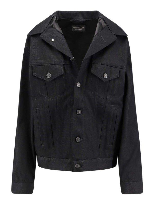 BALENCIAGA: Jeansjacken - Jeansjacke - Schwarz