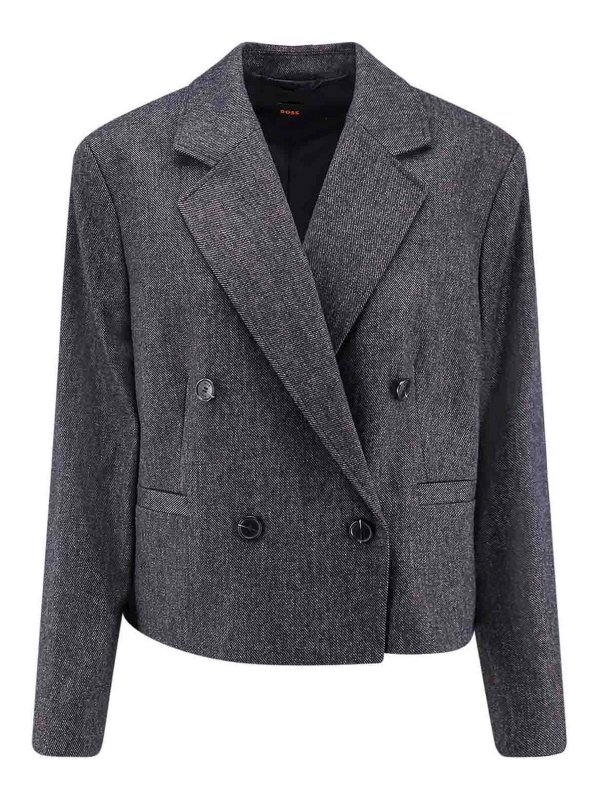 Hugo Boss: blazers - Double-breasted blazer in wool blend