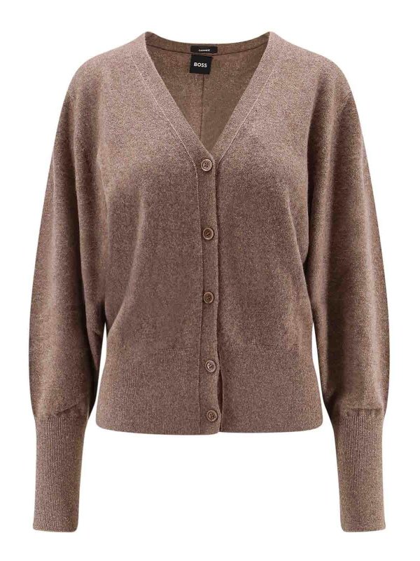 Hugo Boss: Cardigans - Cardigan - Braun