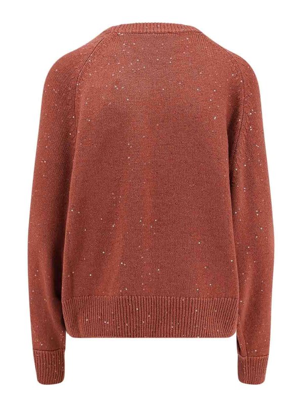 BRUNELLO CUCINELLI: Strickpullover mit Rundhalsausschnitt online - Rundhalspullover - Rot