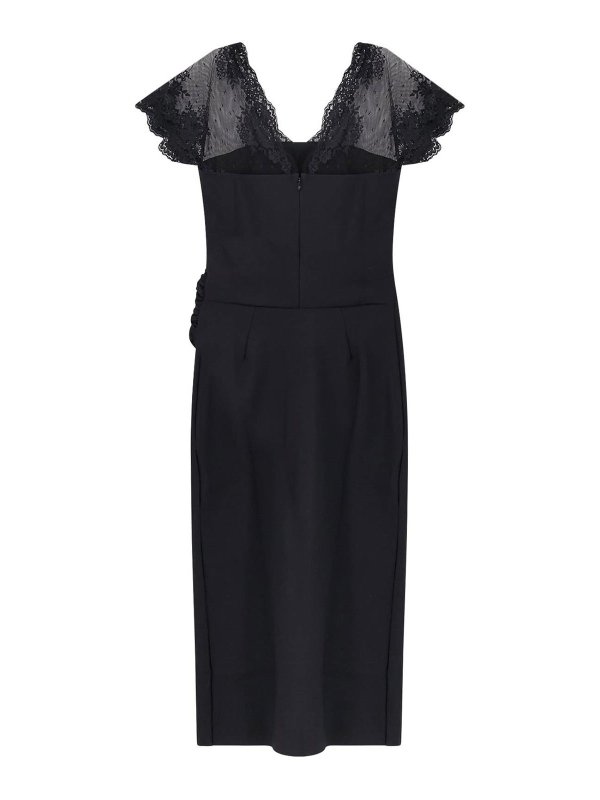 CHIARA BONI LA PETITE ROBE: knee length dresses online - Genic Sheath Dress In Satin With Lace Insert