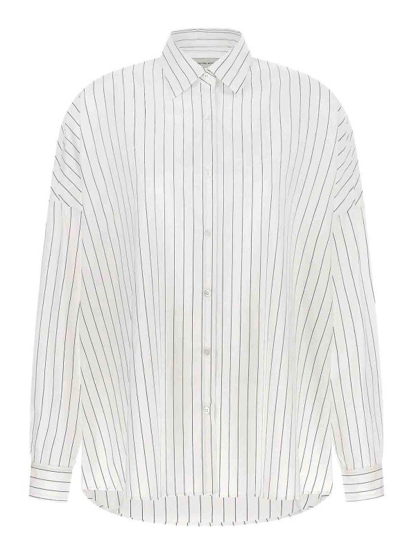 DRIES VAN NOTEN: casual jackets - Striped Cotton Shirt